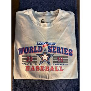C2 Sport 2016 USA World Series Baseball Kansas City Gray T-Shirt Mens Medium